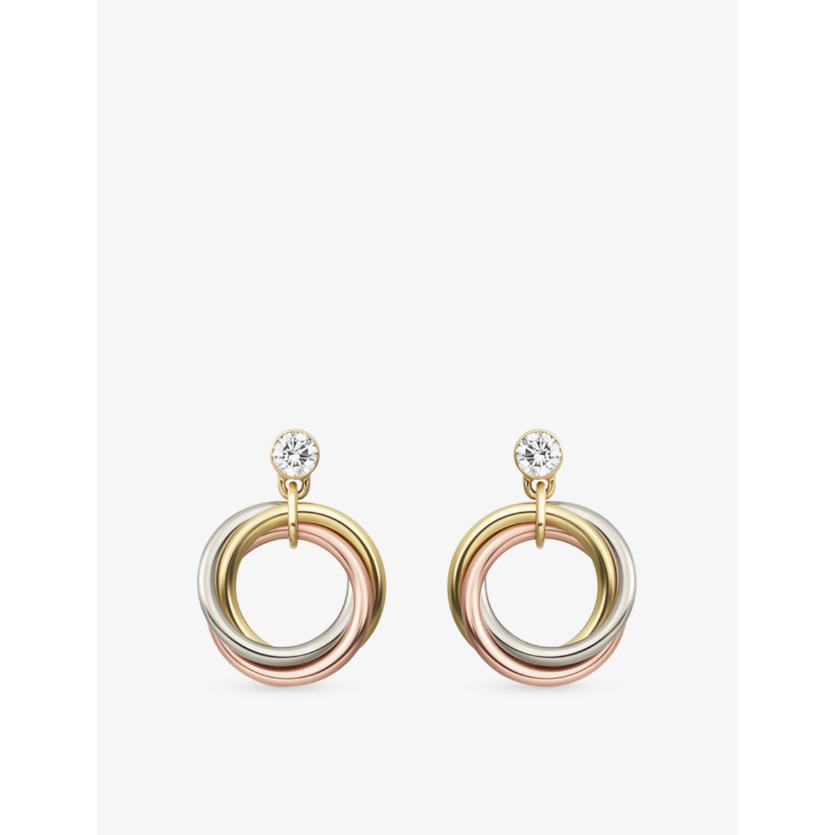 Cartier Trinity earrings 18ct gold and diamond 0.16ct, imported from the UK