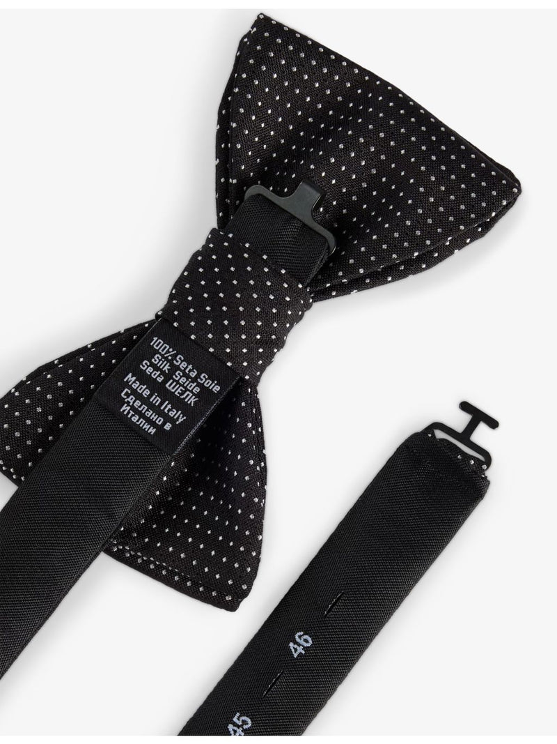 HUGO micro-dot silk bow tie pre-tied 10.6cm, imported from the UK