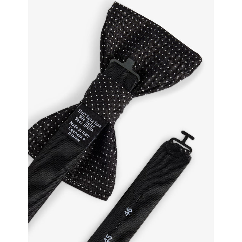 HUGO micro-dot silk bow tie pre-tied 10.6cm, imported from the UK