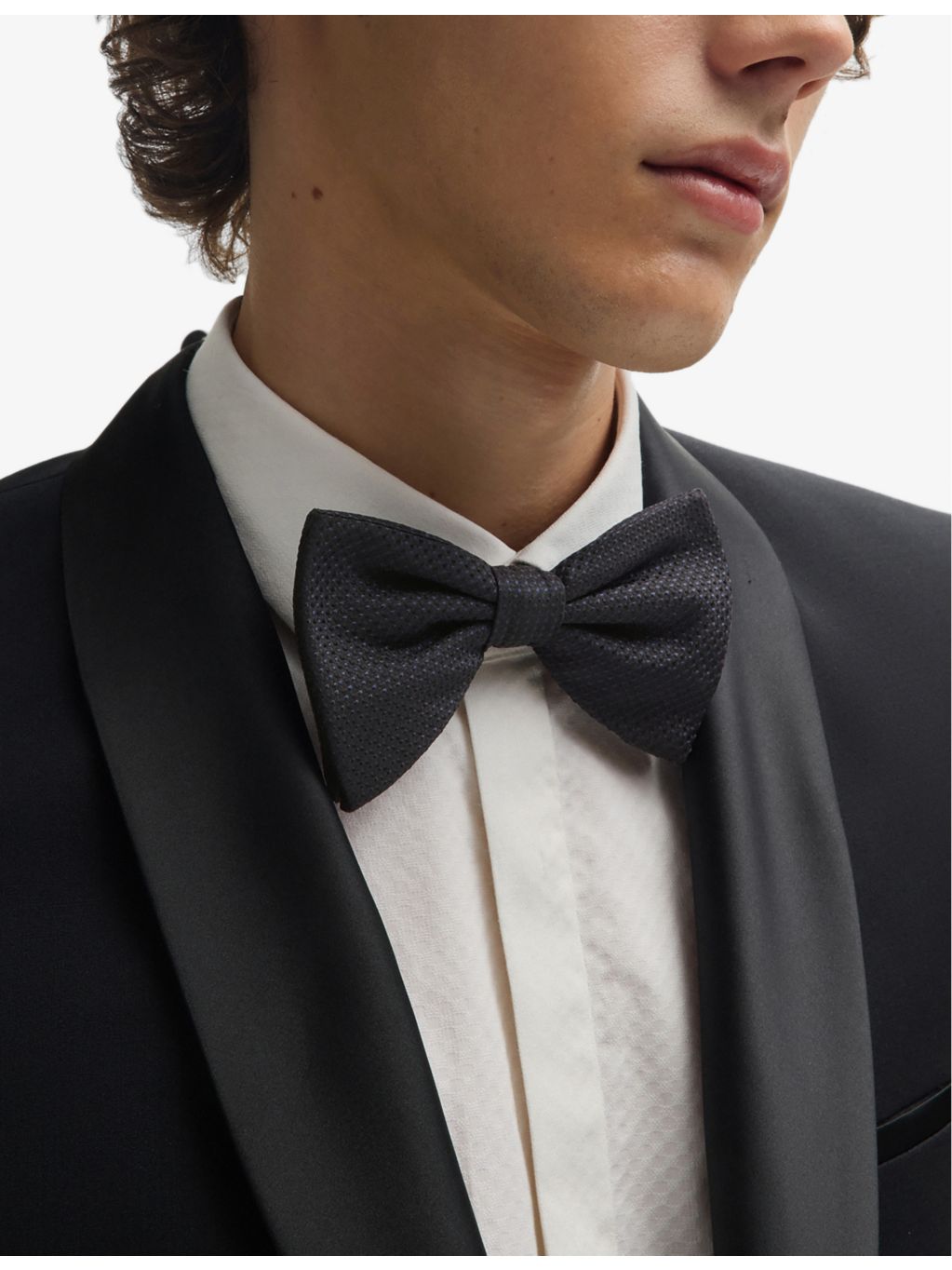 HUGO jacquard silk bow tie 12.5x7.5cm, UK version