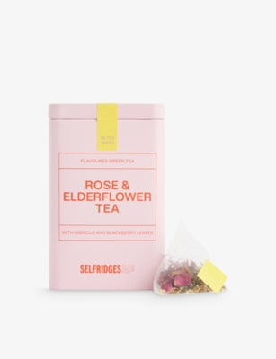 Selfridges Edit rose and elderflower tea tin 60g (British brand)