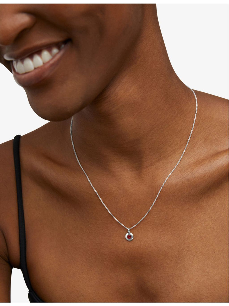 Monica Vinader sterling silver and red garnet necklace, imported from the UK