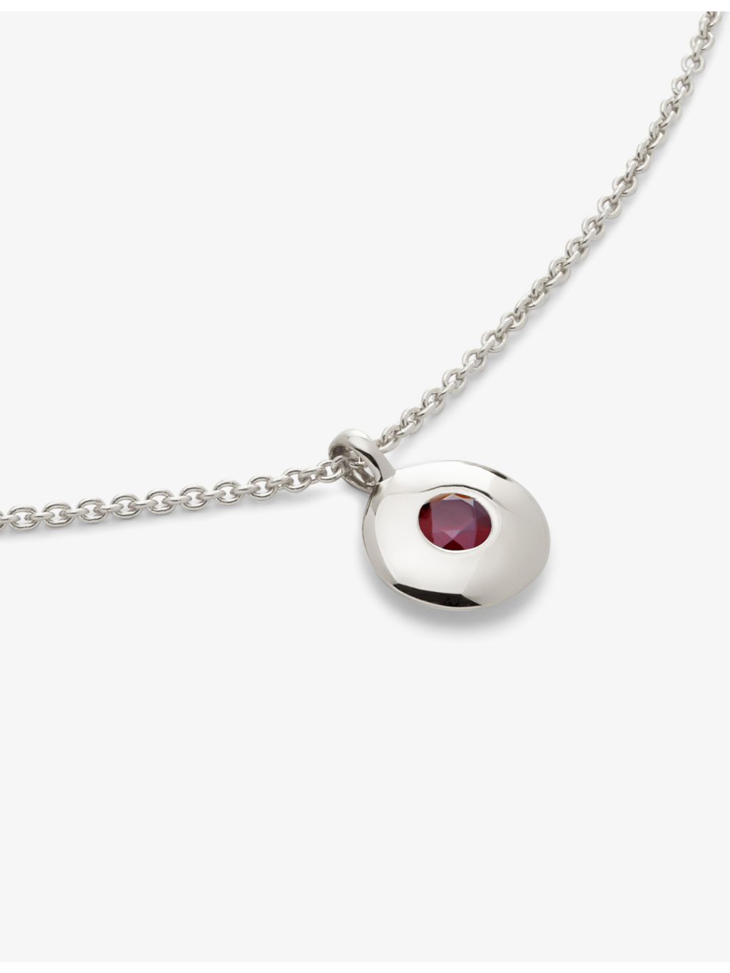 Monica Vinader sterling silver and red garnet necklace, imported from the UK