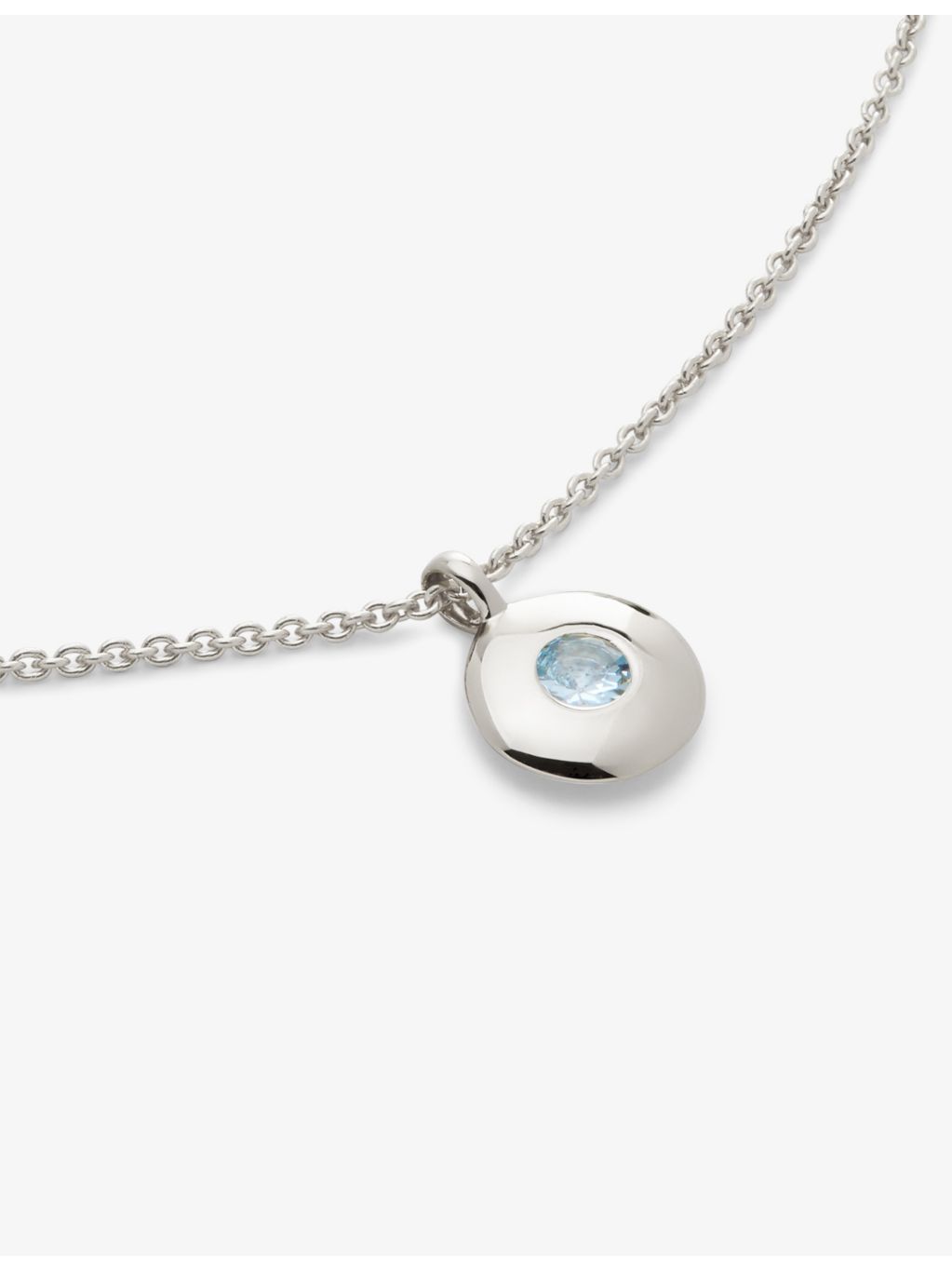 Monica Vinader March birthstone aquamarine necklace, (British brand)