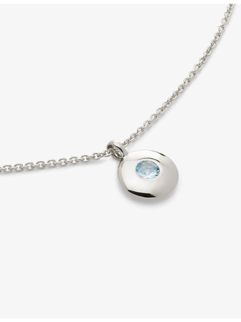 Monica Vinader March birthstone aquamarine necklace, (British brand)