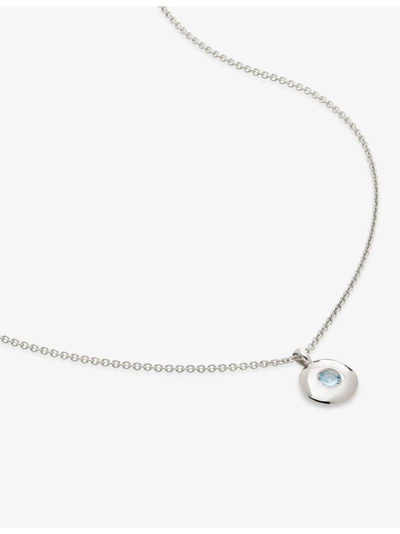 Monica Vinader March birthstone aquamarine necklace, (British brand)