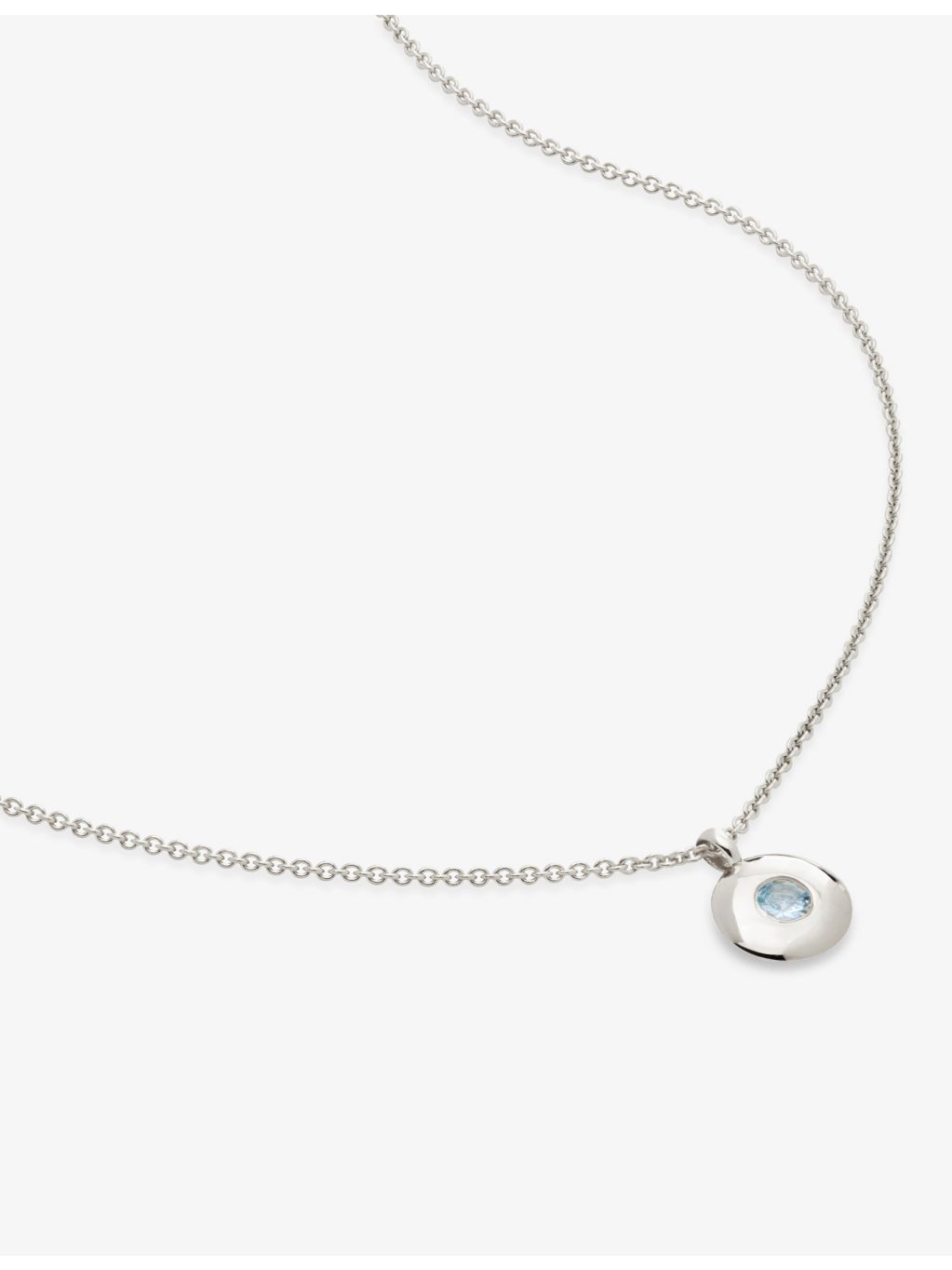 Monica Vinader March birthstone aquamarine necklace, (British brand)