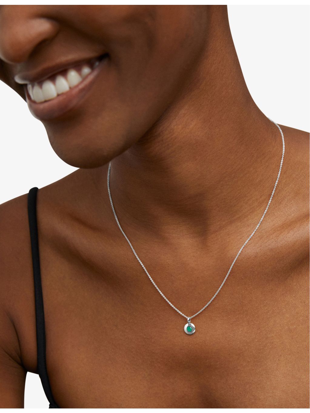 Monica Vinader May birthstone sterling silver necklace 41-46cm (British brand)
