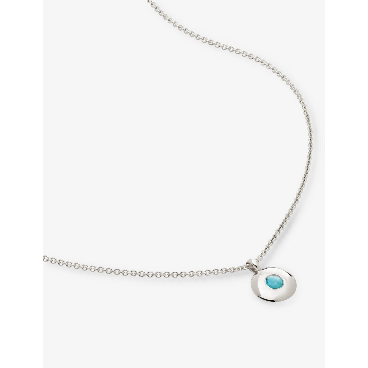 Monica Vinader turquoise pendant necklace sterling silver, UK version