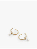 Monica Vinader 14ct gold teardrop hoop earrings with lab-grown diamond (British brand)