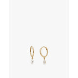 Monica Vinader 14ct gold teardrop hoop earrings with lab-grown diamond (British brand)