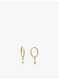 Monica Vinader 14ct gold teardrop hoop earrings with lab-grown diamond (British brand)