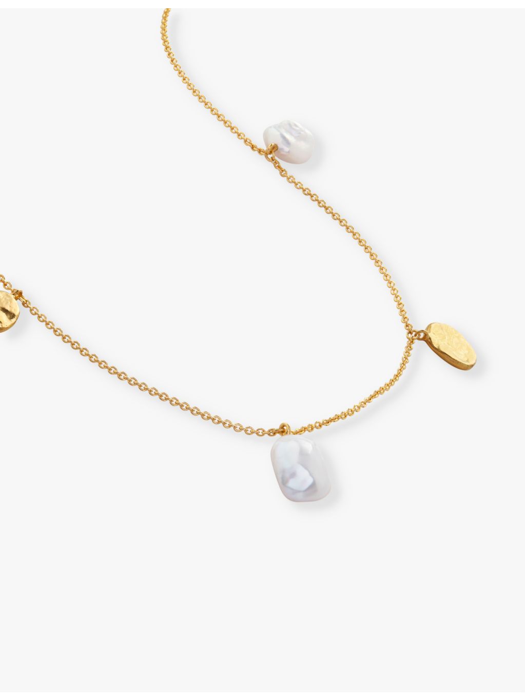 Monica Vinader keshi pearl pendant necklace yellow gold vermeil, UK version