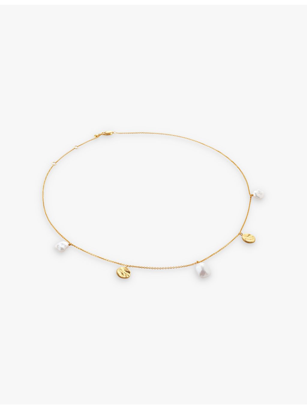 Monica Vinader keshi pearl pendant necklace yellow gold vermeil, UK version