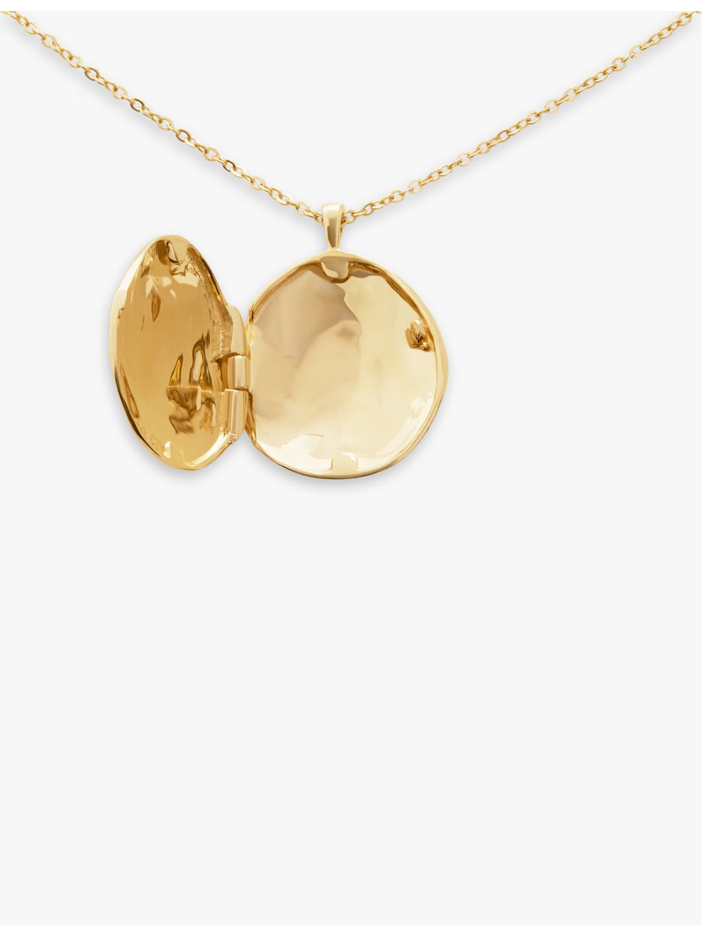 Monica Vinader 14ct yellow gold locket necklace 41-46cm chain, UK version