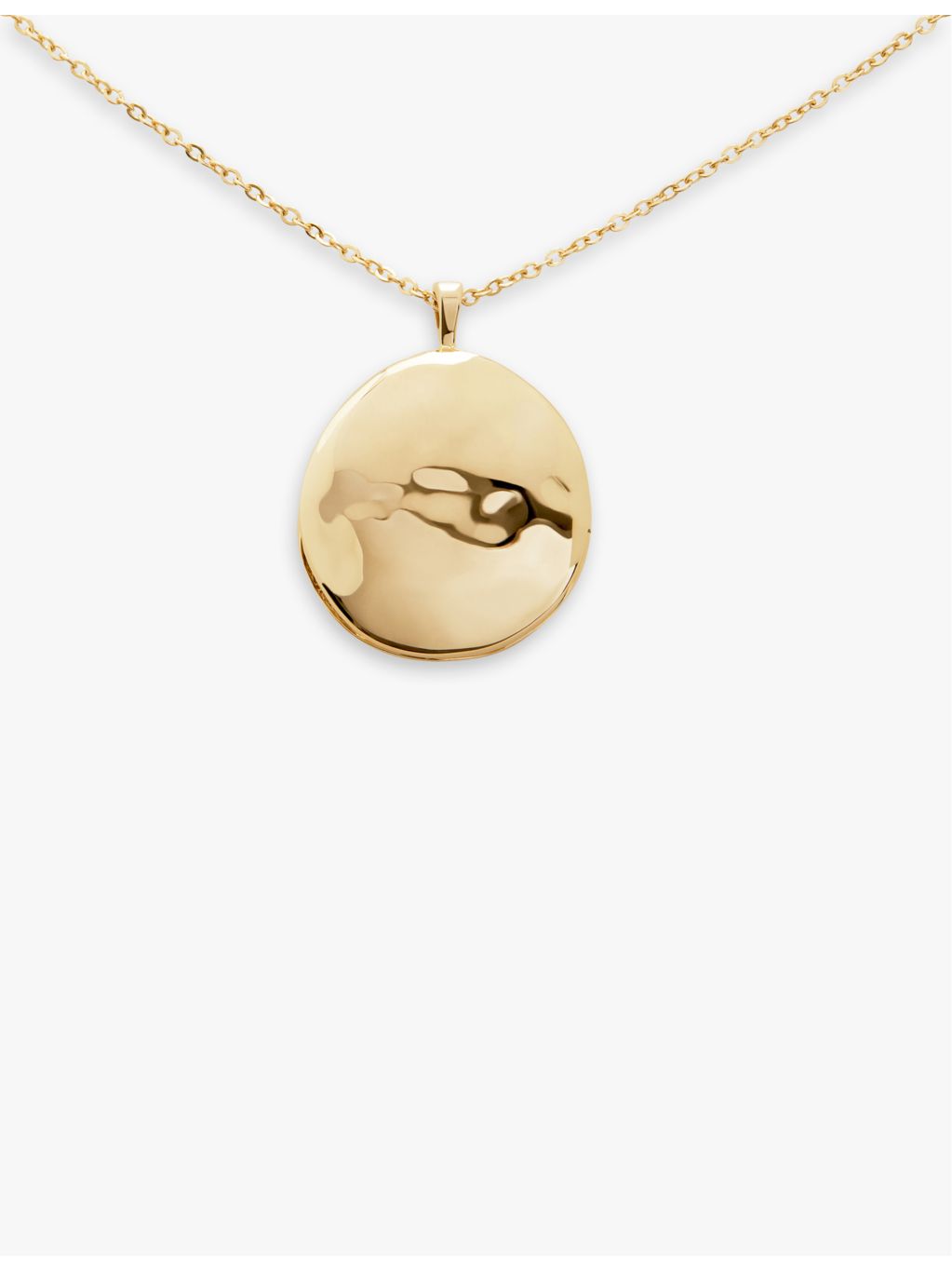 Monica Vinader 14ct yellow gold locket necklace 41-46cm chain, UK version