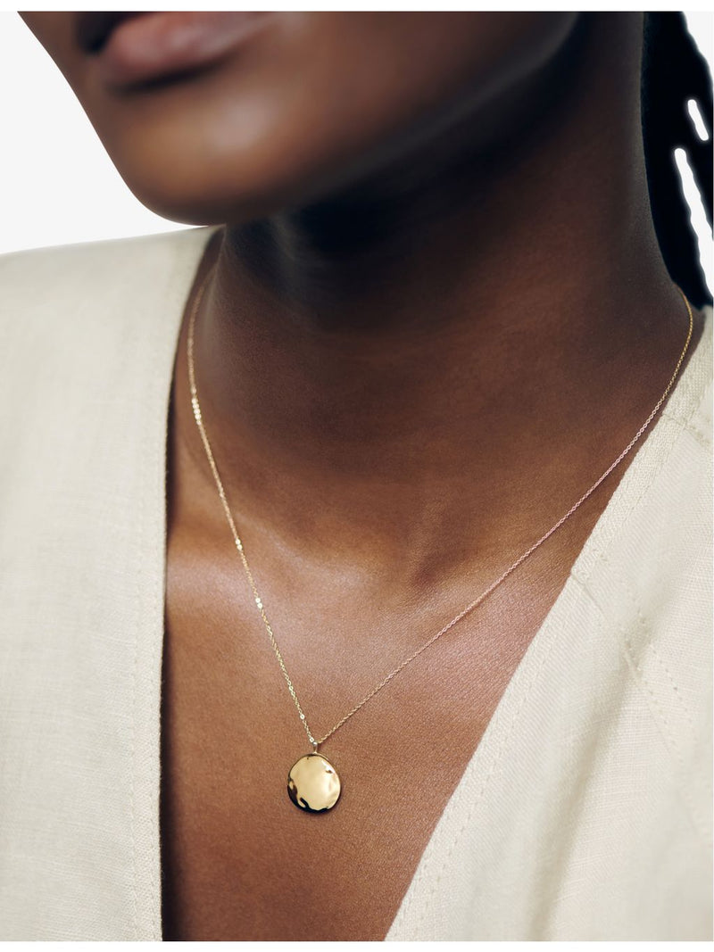 Monica Vinader 14ct yellow gold locket necklace 41-46cm chain, UK version