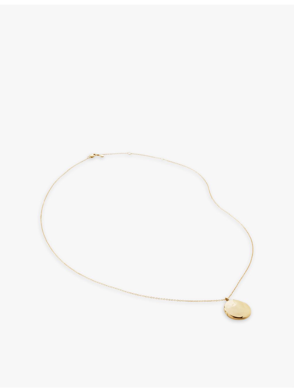 Monica Vinader 14ct yellow gold locket necklace 41-46cm chain, UK version