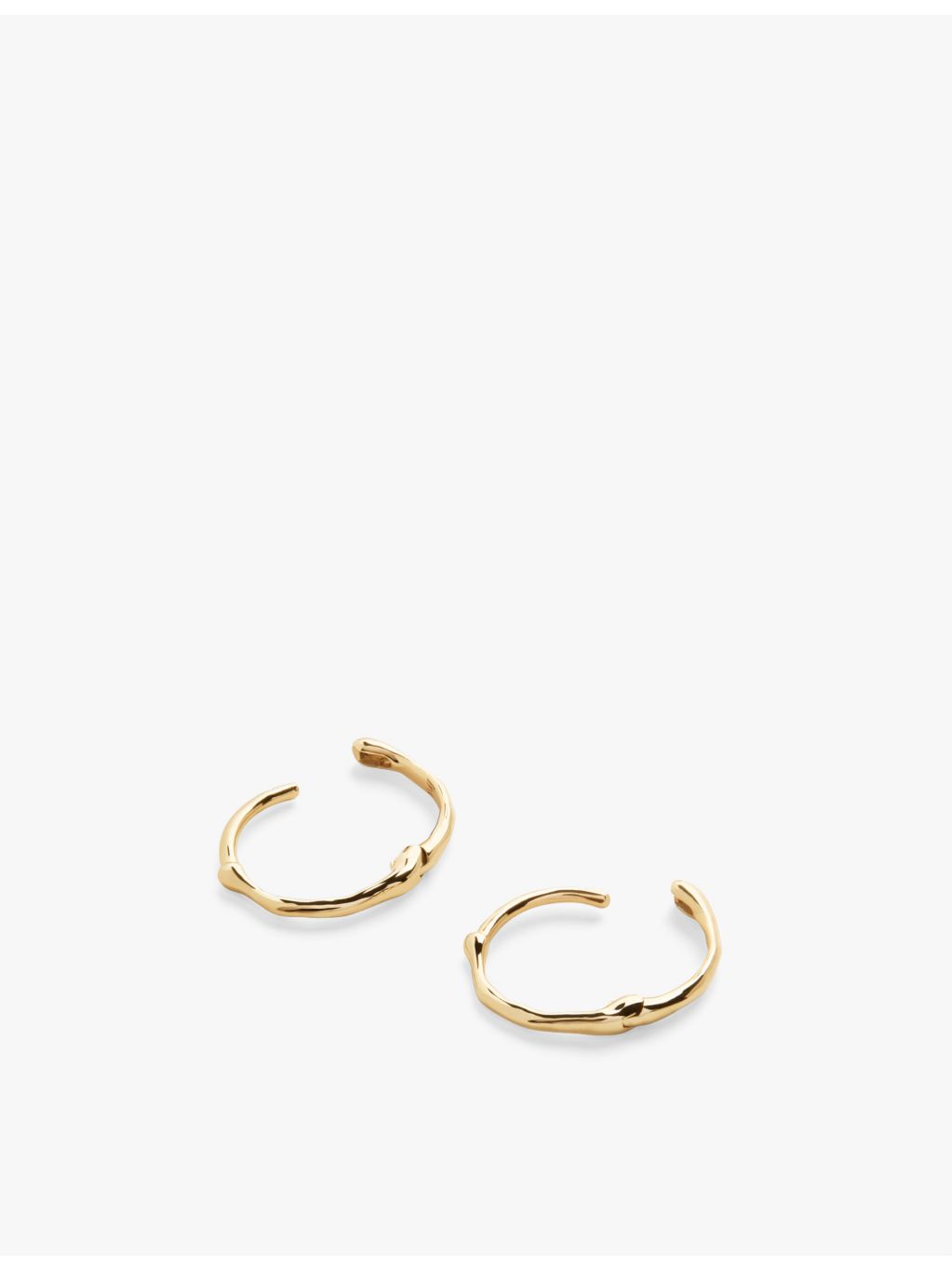 Monica Vinader mini huggie earrings in 14ct yellow gold (British brand)