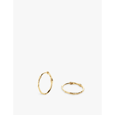 selfridges Monica Vinader Siren 14ct Yellow Gold Small Hoop Earrings- Buy online at McGrocer