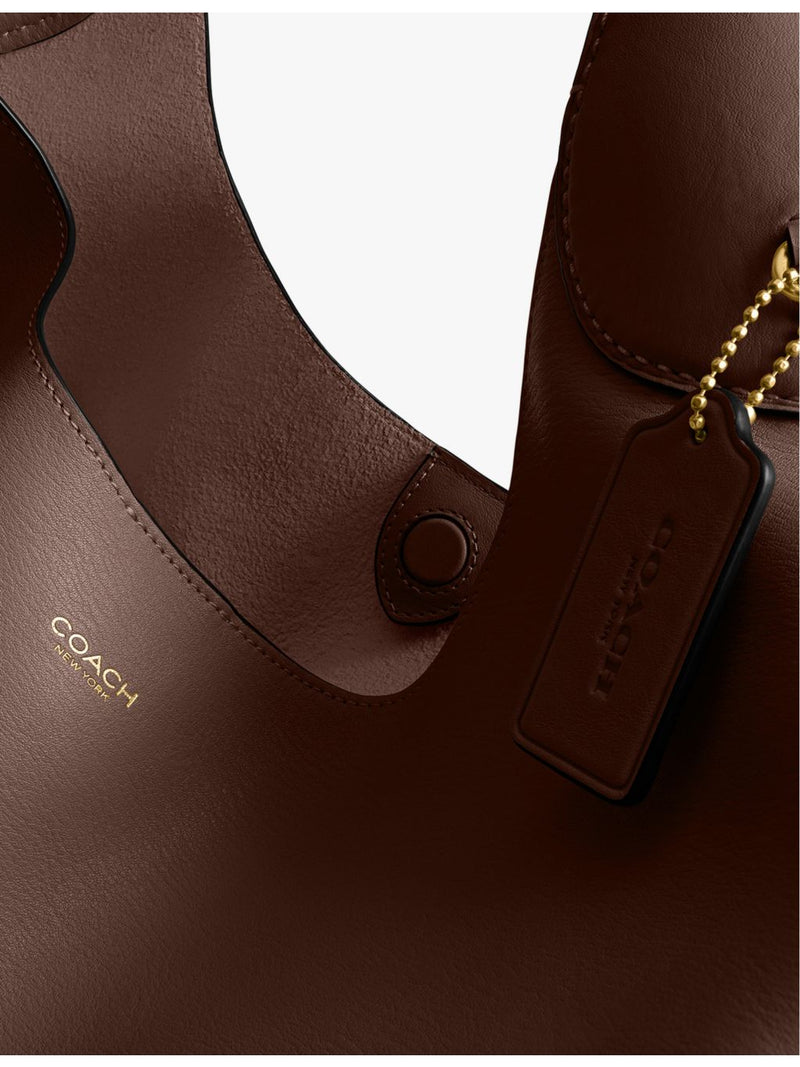 Coach Brooklyn leather shoulder bag with popper fastening, imported from the UK