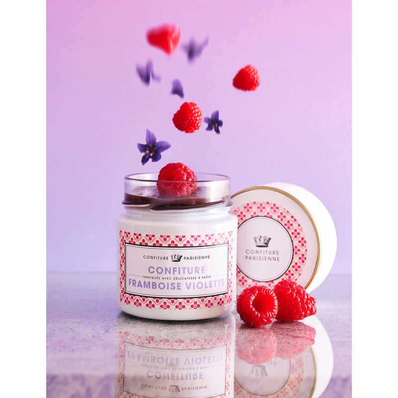 Confiture Parisienne raspberry violet preserve 250g, imported from the UK