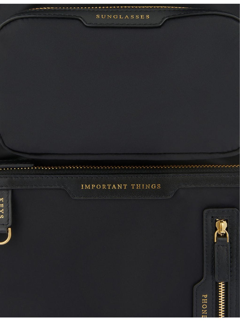 Anya Hindmarch multi pocket nylon backpack with leather trim - British product