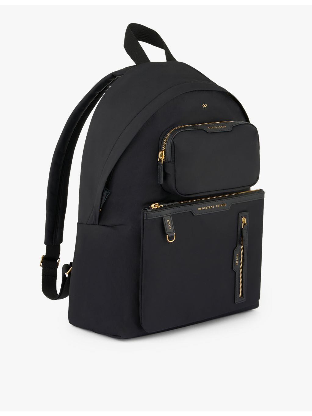 Anya Hindmarch multi pocket nylon backpack with leather trim - British product