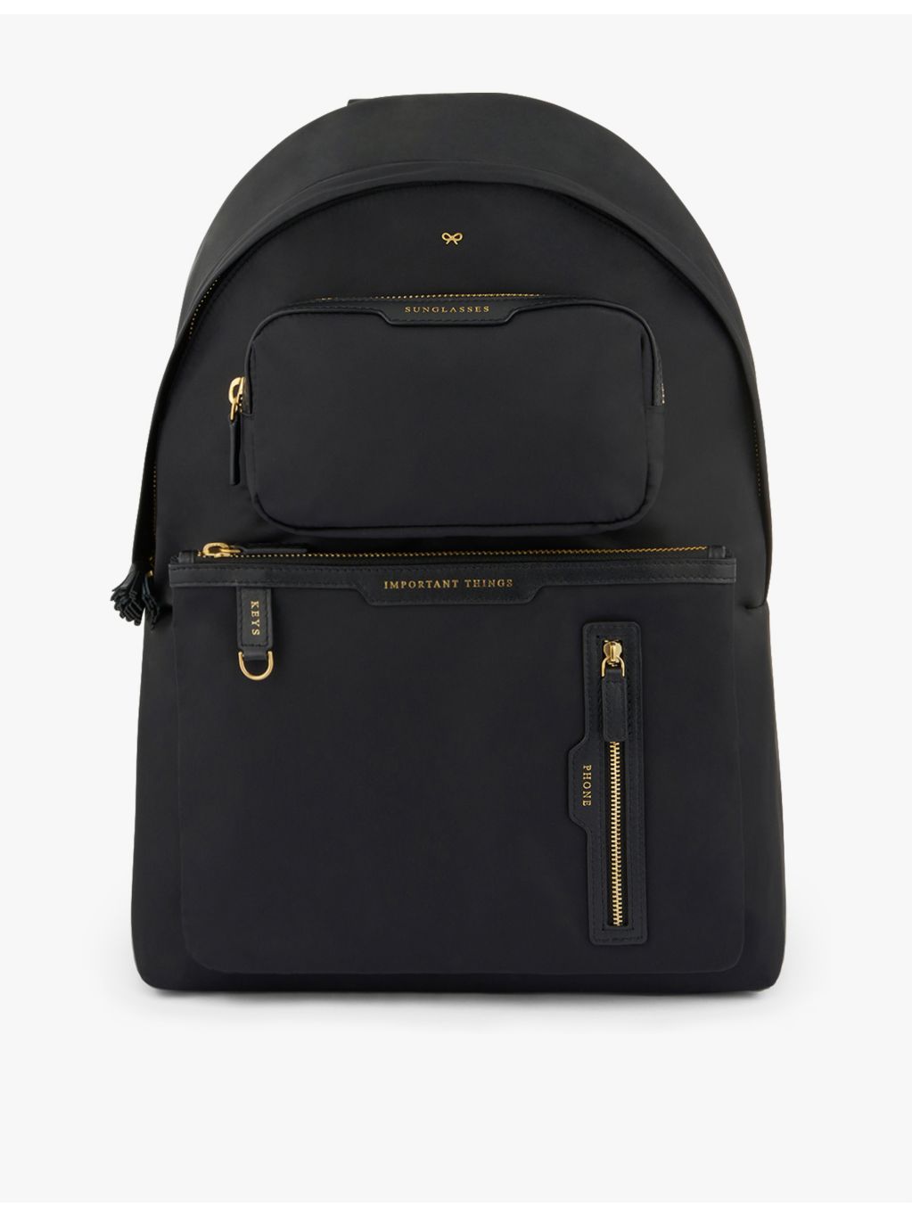 Anya Hindmarch multi pocket nylon backpack with leather trim - British product