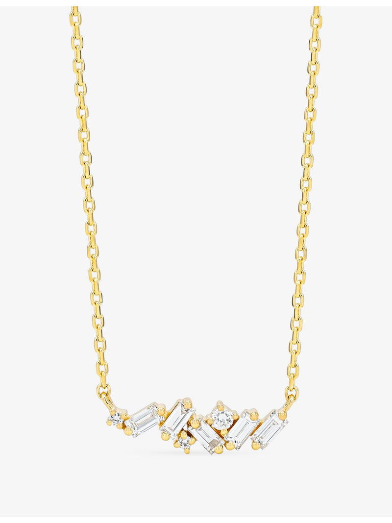 Suzanne Kalan 18ct yellow gold 0.31ct diamond necklace, imported from the UK