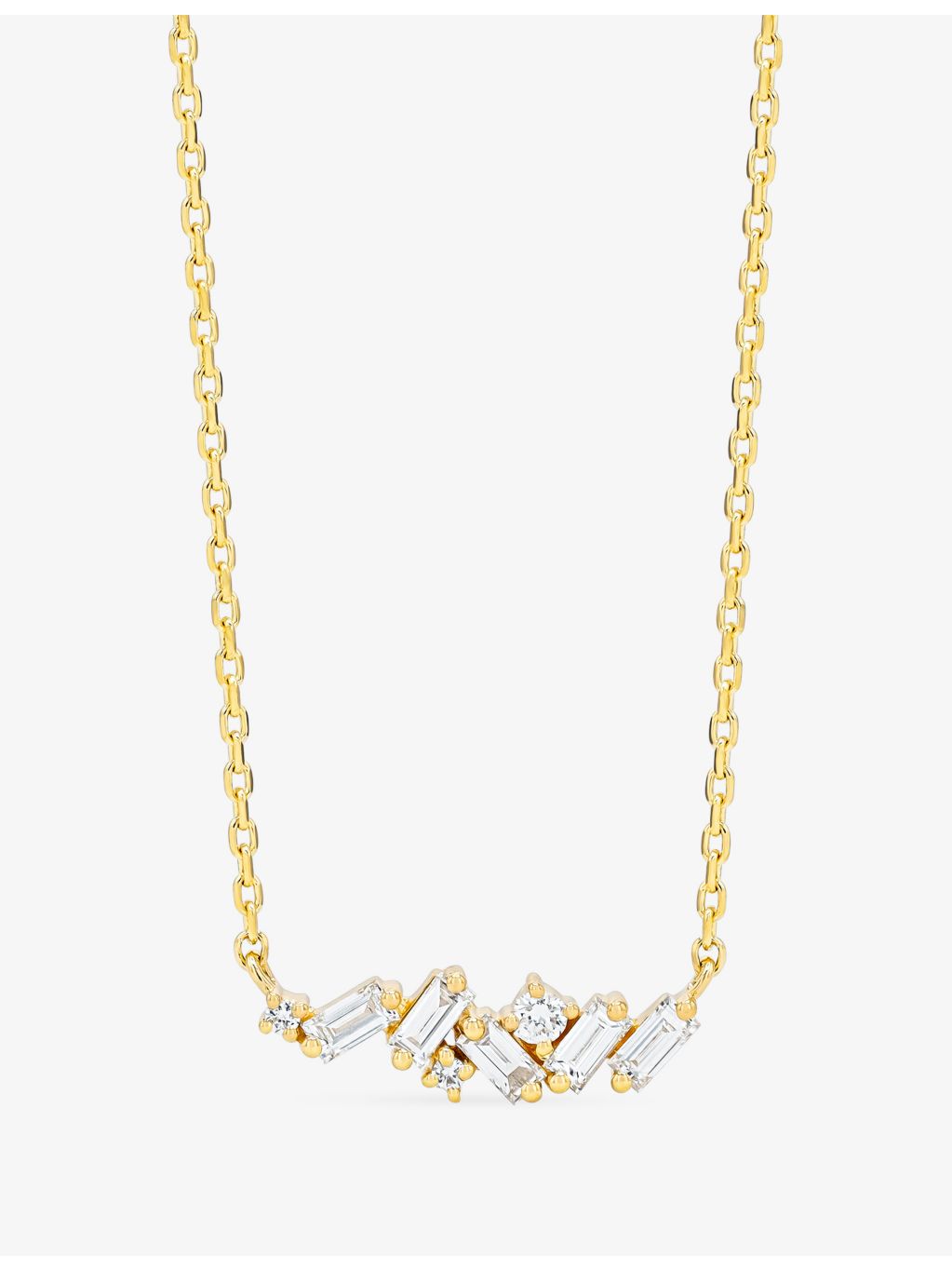 Suzanne Kalan 18ct yellow gold 0.31ct diamond necklace, imported from the UK