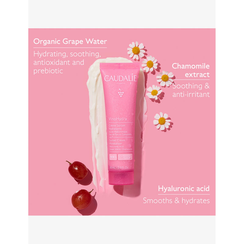 Caudalie Vinohydra Sorbet Cream moisturiser 60ml, imported from the UK