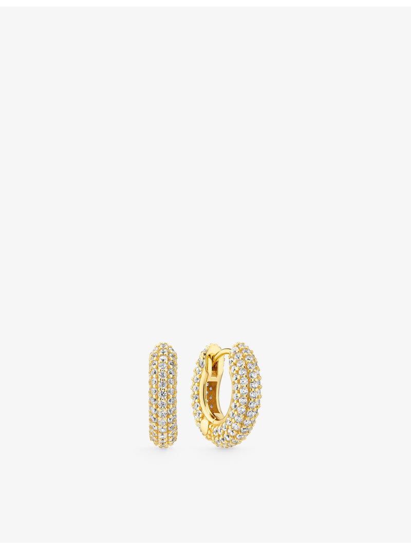Sif Jakobs 18ct yellow gold zirconia hoop earrings, imported from the UK