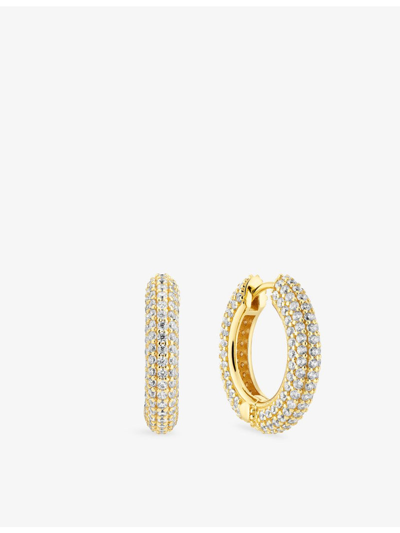 Sif Jakobs 18ct gold hoop earrings with zirconia 20mm (British brand)