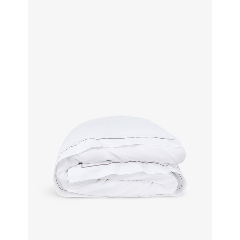 The White Company Savoy cord-trim cotton duvet cover - British product