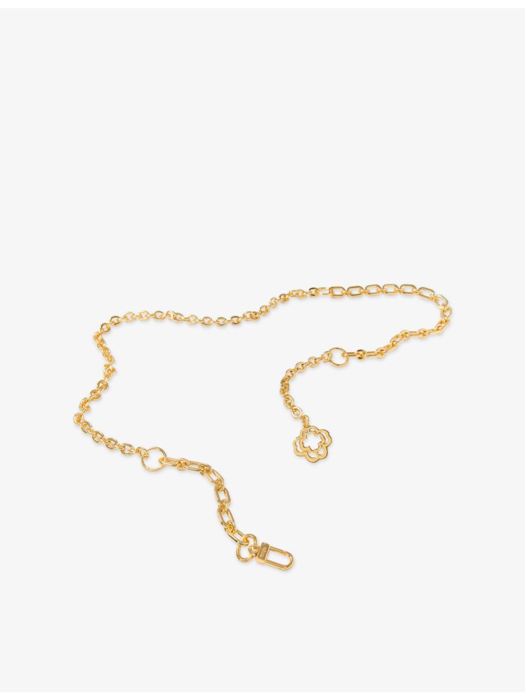 Maje gold-tone brass belt with clover charm - British product