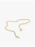 Maje gold-tone brass belt with clover charm - British product