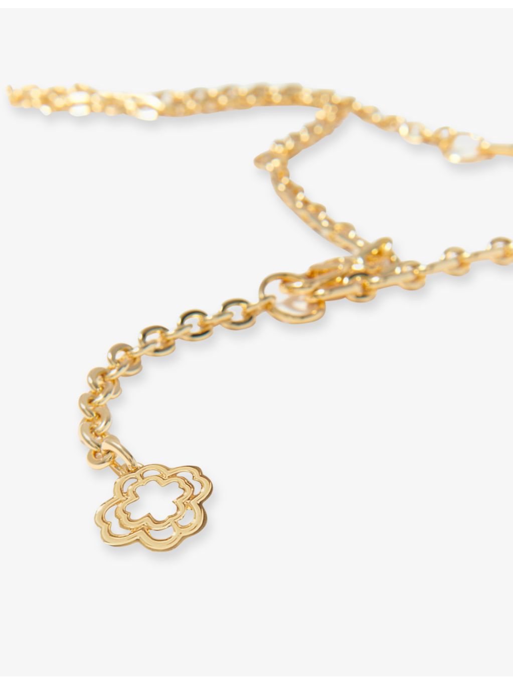 Maje gold-tone brass belt with clover charm - British product