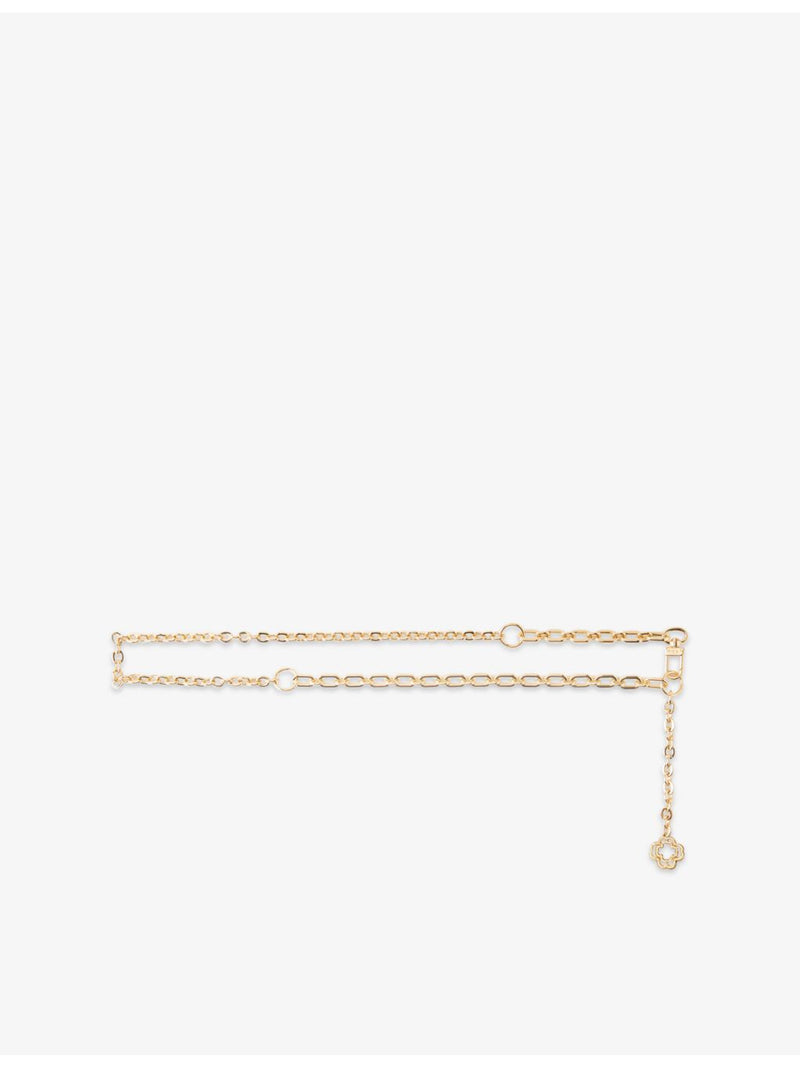 Maje gold-tone brass belt with clover charm - British product