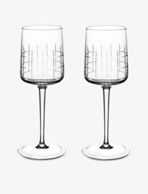 Christofle Graphik crystal water glasses set of two, UK version