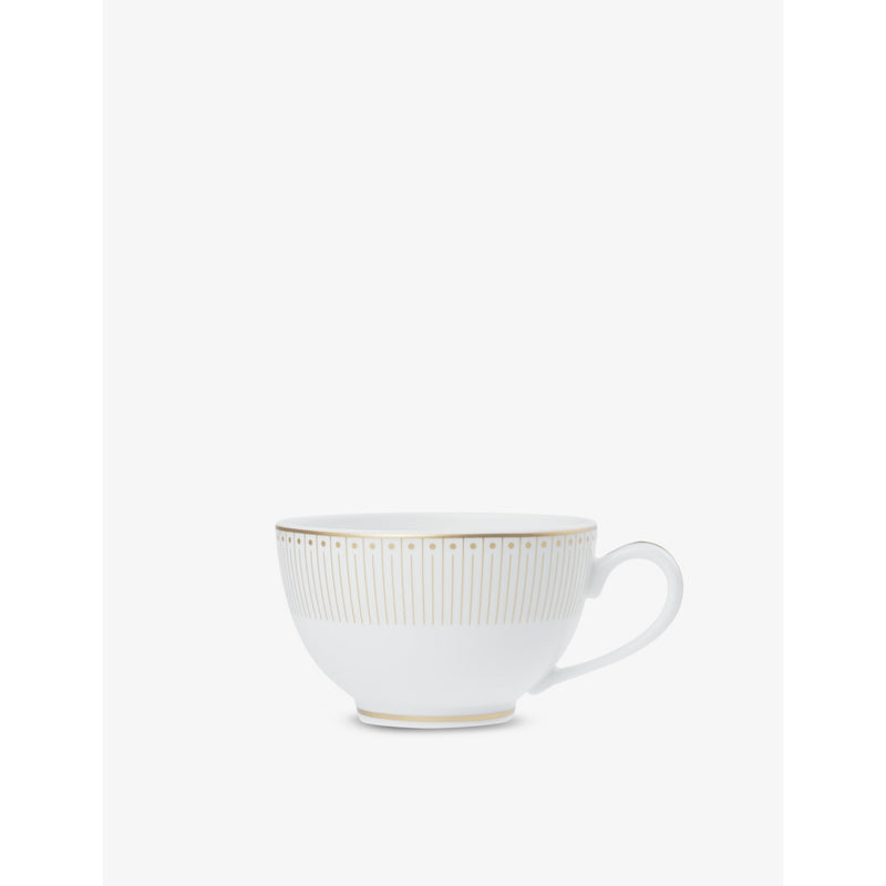 Christofle Malmaison porcelain cup and saucer set with platinum finish, UK version