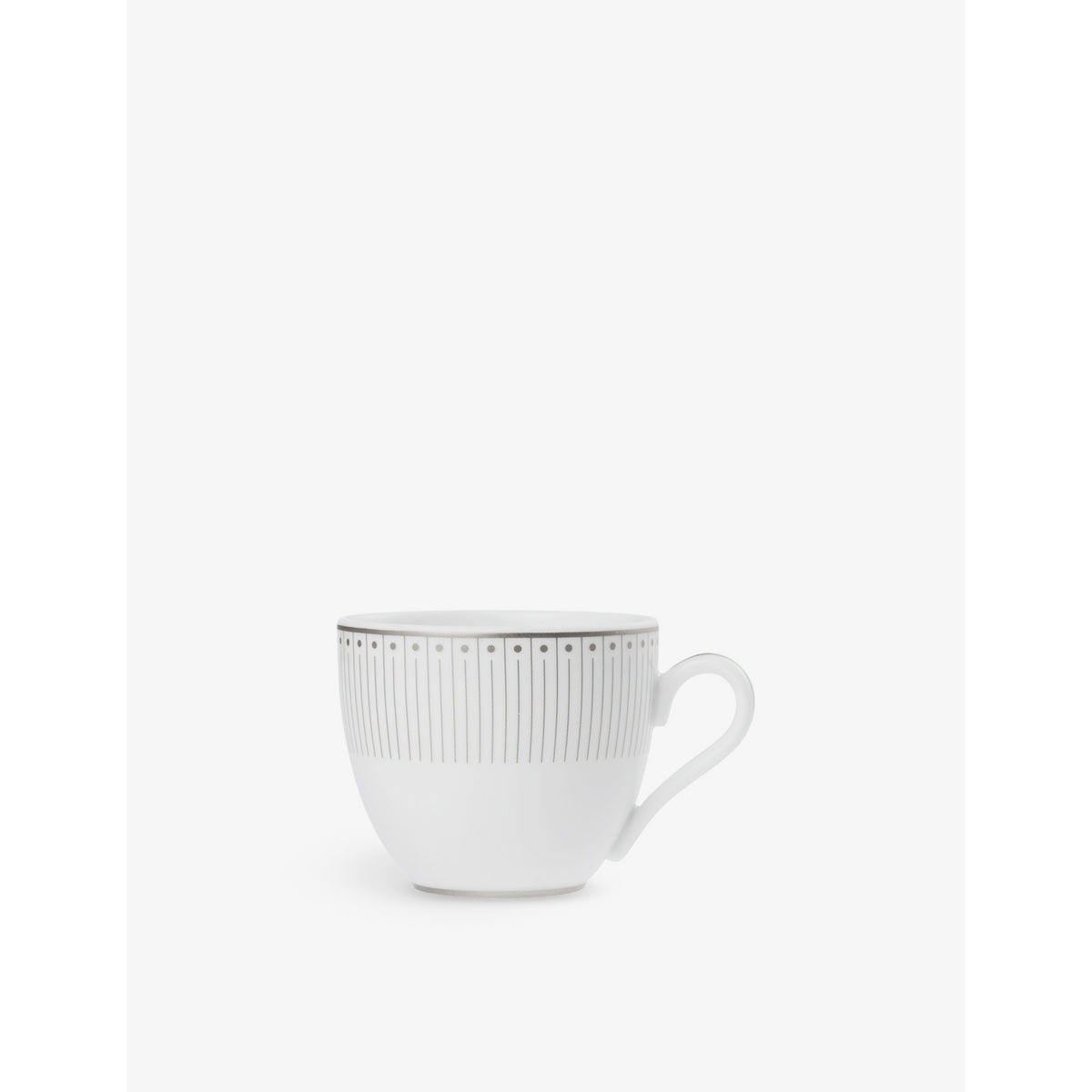 Christofle Malmaison platinum porcelain cup and saucer set 10cl, UK version