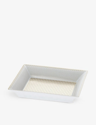 Christofle porcelain trinket box Malmaison 20cm, imported from the UK