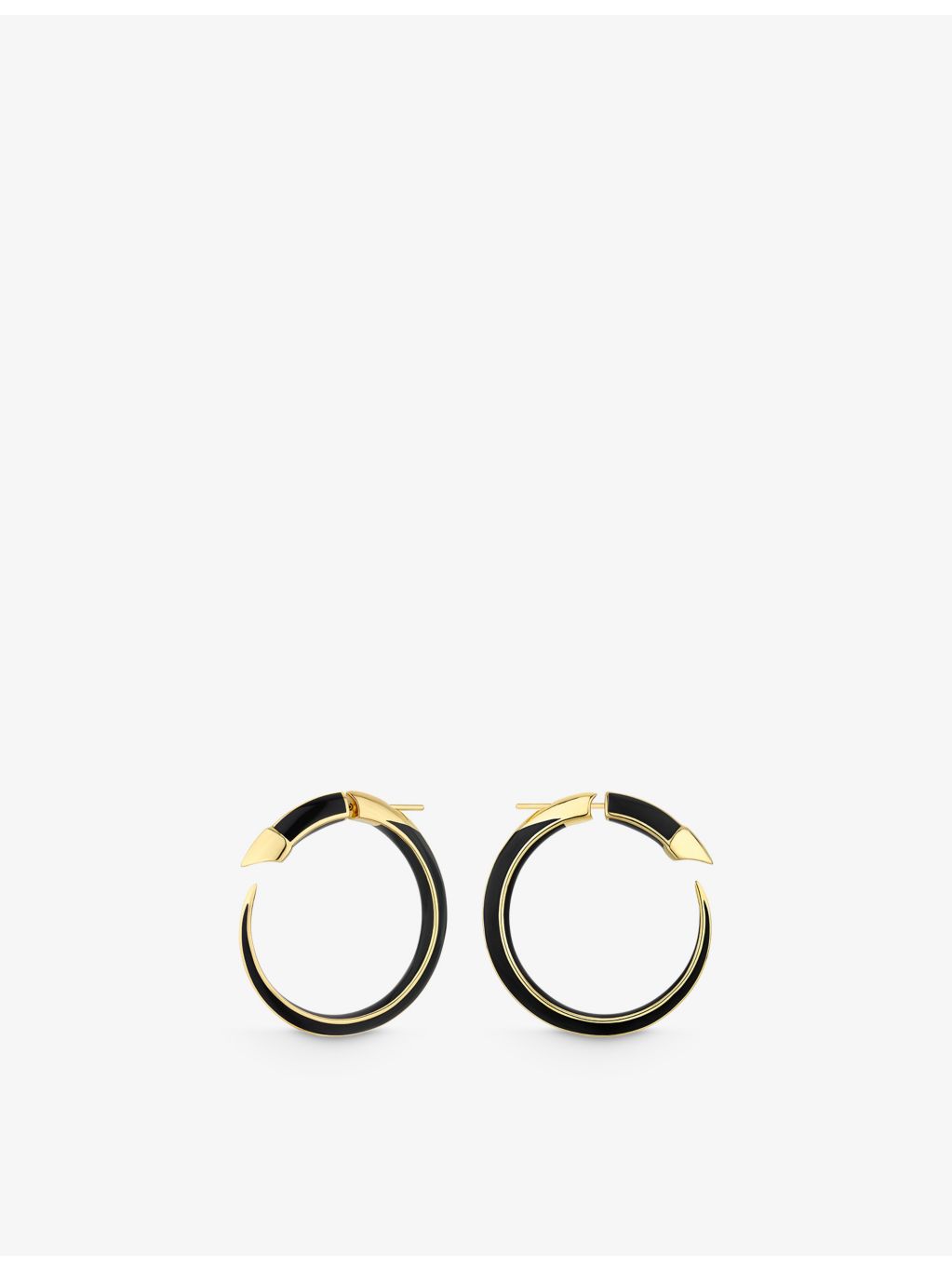 Shaun Leane 18ct gold-plated vermeil enamel hoop earrings, UK version