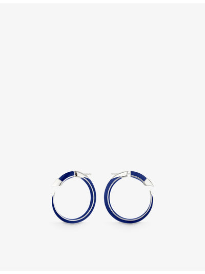selfridges Shaun Leane Sabre Solis Sterling-silver and Enamel Hoop Earrings, 6.25mm- Buy online at McGrocer