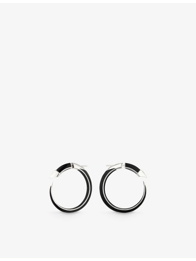 selfridges Shaun Leane Sabre Solis Sterling-silver and Enamel Hoop Earrings 6.25mm- Buy online at McGrocer