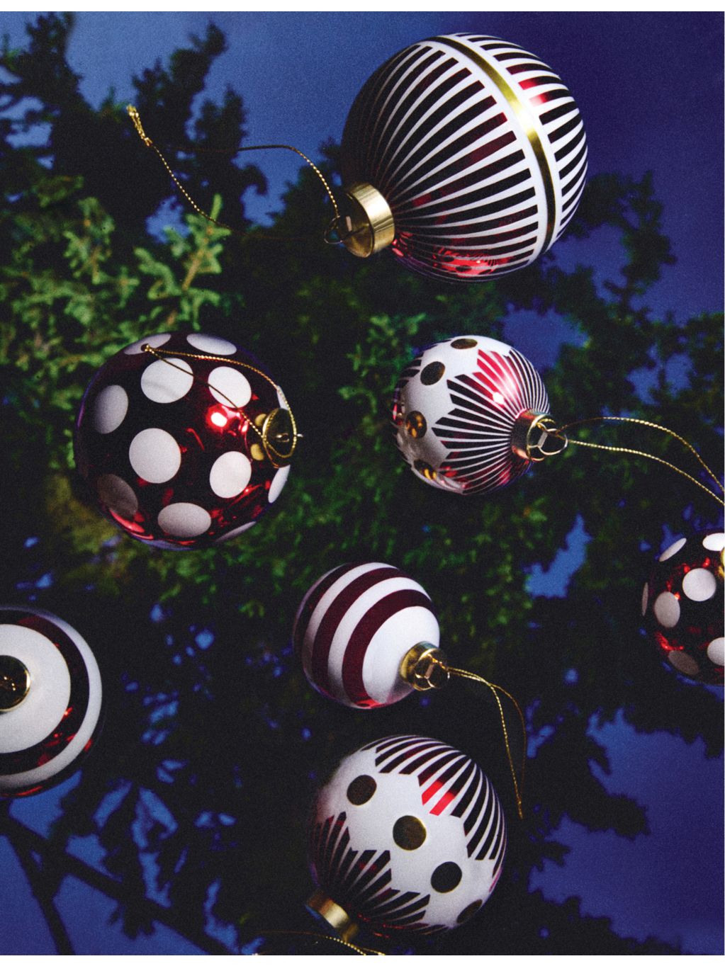 Alessi glass Christmas baubles set of two 9cm (British brand)