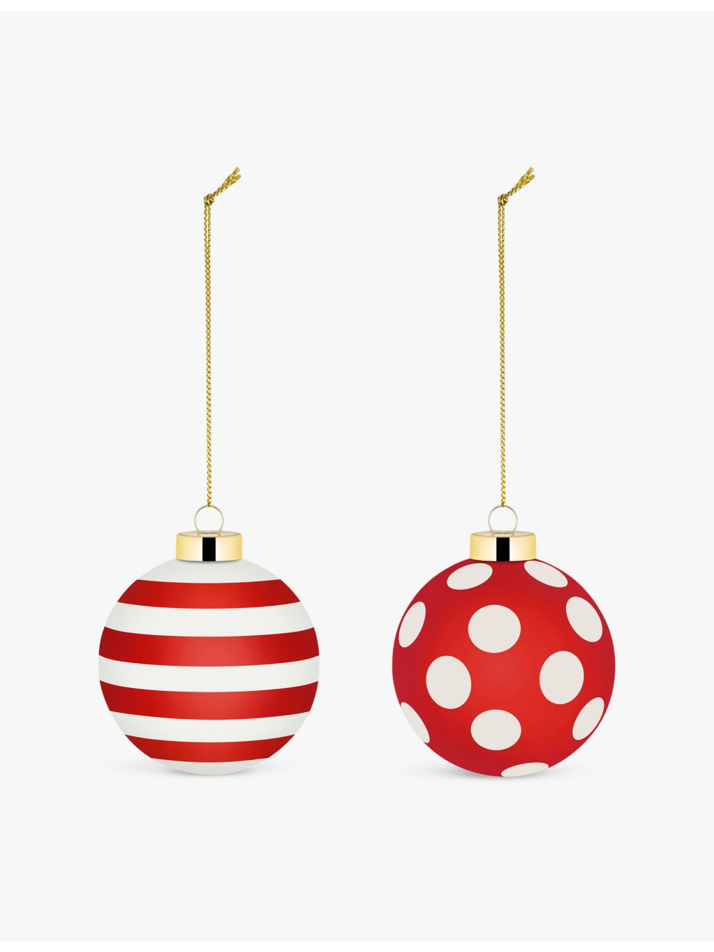Alessi glass Christmas baubles set of two 9cm (British brand)