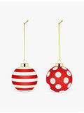 Alessi glass Christmas baubles set of two 9cm (British brand)