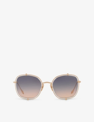 Dita Talon Three square-frame titanium sunglasses, imported from the UK